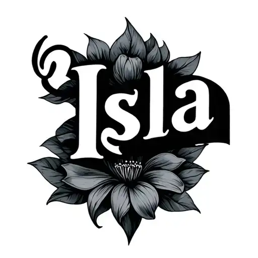 "Isla" name written tattoo design idea