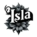 "Isla" name written tattoo design idea