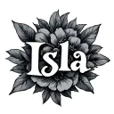 "Isla" name written tattoo design idea