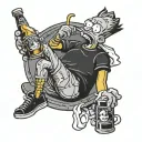 bart simpson smoking and drinking beer tattoo design idea