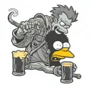 bart simpson smoking and drinking beer tattoo design idea