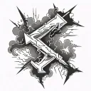 thunder lightning bolt striking tattoo design idea