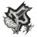 thunder lightning bolt striking tattoo design idea