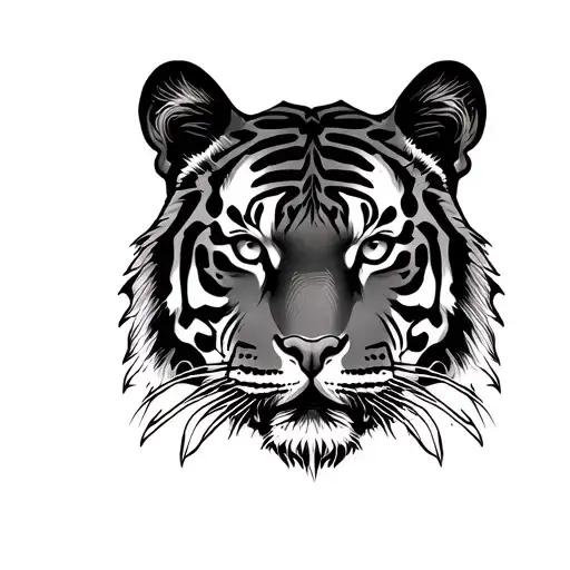 Tiger face tattoo design idea