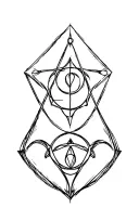 four basic elements and philosophers stone symbol combined tattoo design idea