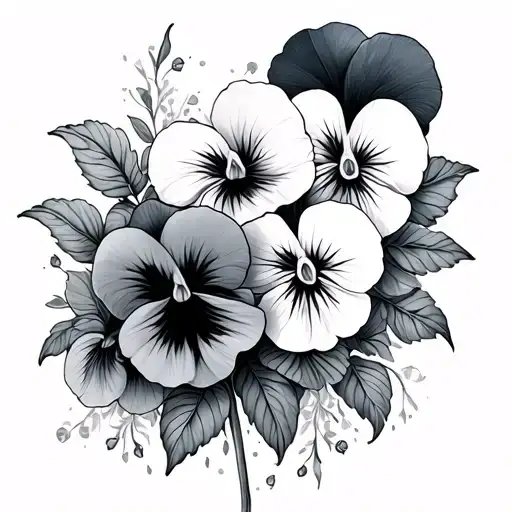 pansies surrounding tattoo design idea