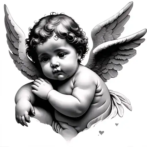baby angel cherub angel tattoo design idea