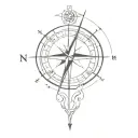 small simple tattoo like compass but the letterst instead of N, S, E, W would be M, M, M, S and it would be on a ribs tattoo design idea