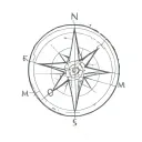 small simple tattoo like compass but the letterst instead of N, S, E, W would be M, M, M, S and it would be on a ribs tattoo design idea