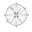 small simple tattoo like compass but the letterst instead of N, S, E, W would be M, M, M, S and it would be on a ribs tattoo design idea