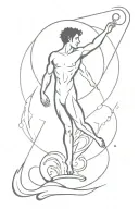Mercury surrounded by fire tattoo design idea
