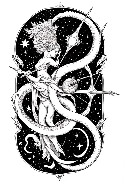 Ophiuchus and Sagittarius tattoo design idea