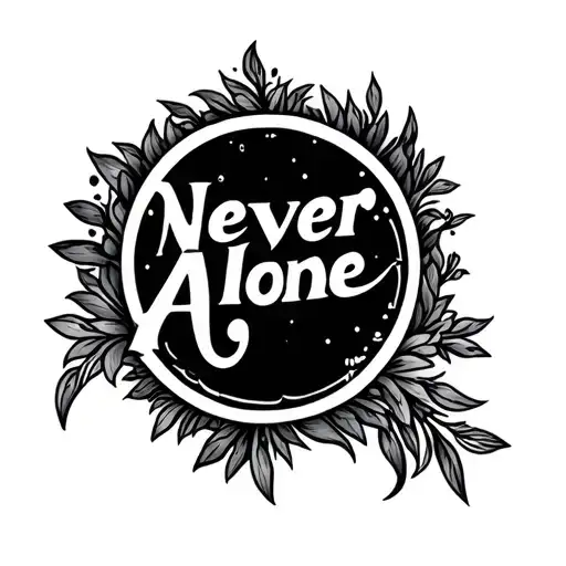 never alone lettering tattoo tattoo design idea