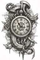 Kurapika Chain Wrapped Around Broken clock tattoo design idea