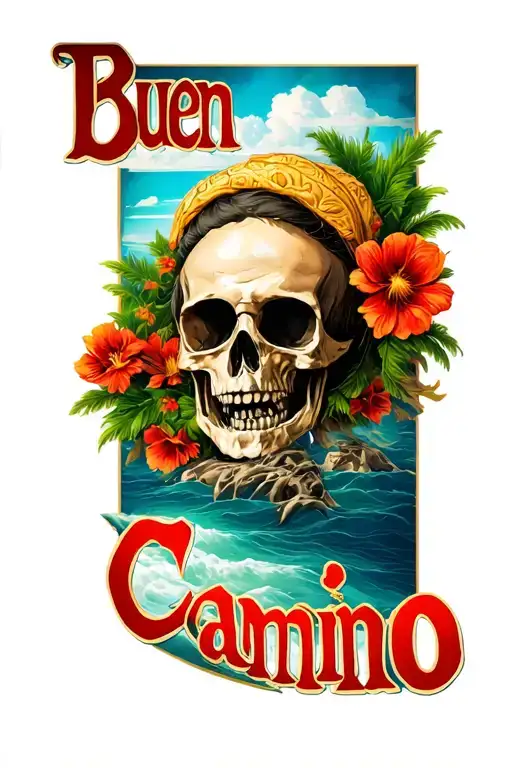 "Buen Camino" way to Santiago tattoo design idea