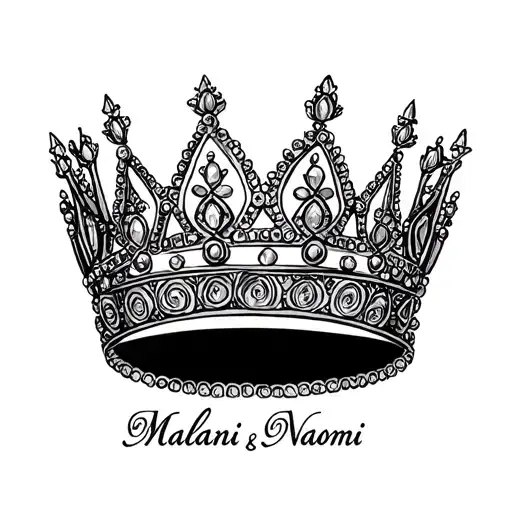 princess tiara with Malani and Naomi names incorporated  tattoo design idea