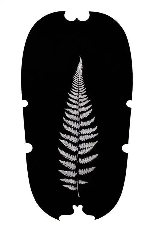 black and grey fern leaf tattoo design idea