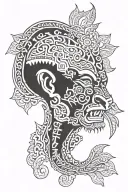 Borneo Native Traditional tattoo design idea