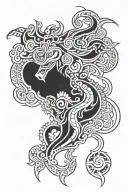 Borneo Native Traditional tattoo design idea