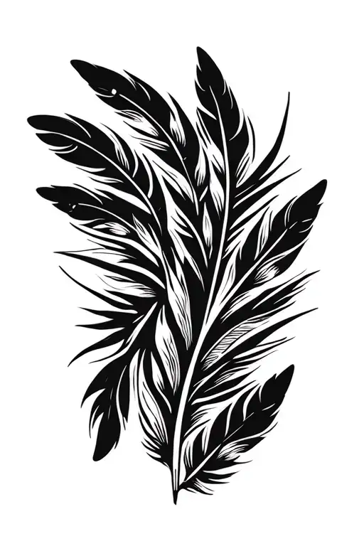 Cherokee Indian feathers tattoo design idea