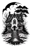 trap house tattoo design idea