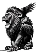 Lion + monkey + raven + ♌ tattoo design idea