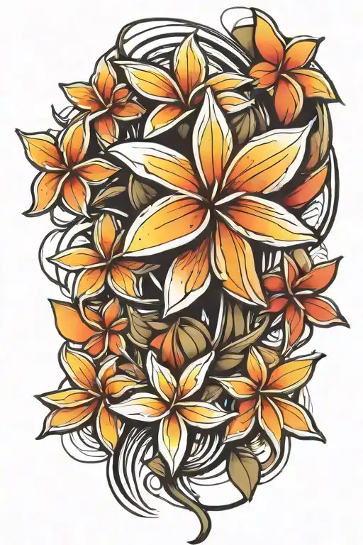 Frangipani tattoo design idea