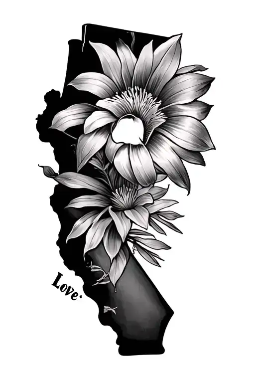 California Love Keeps No record tattoo design idea