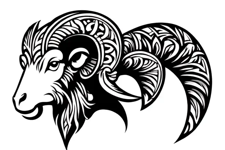 ram head tattoo ornate celtic style tattoo design idea