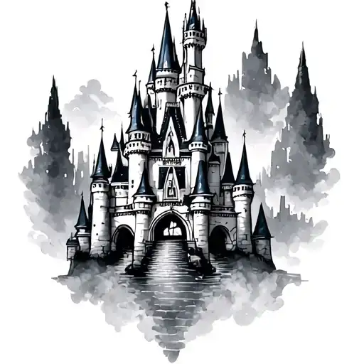 Disney castle tattoo design idea