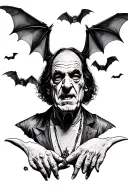 ozzy, bats, blunts tattoo design idea