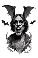 ozzy, bats, blunts tattoo design idea