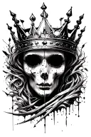 broken crown tattoo design idea