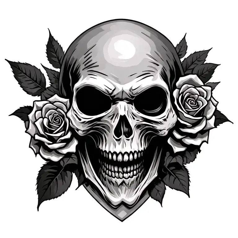 grim reaper with roses tattoo design idea