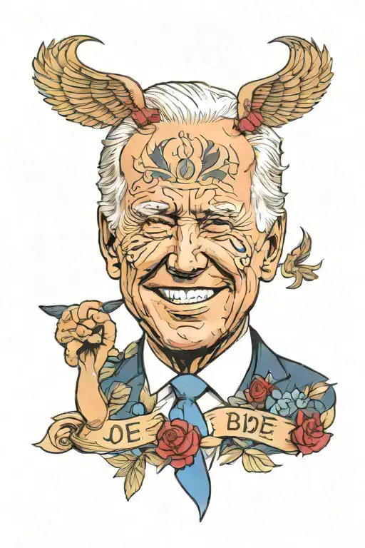joe biden mewing tattoo design idea