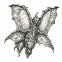 two headed bat hanging upside down tattoo design idea