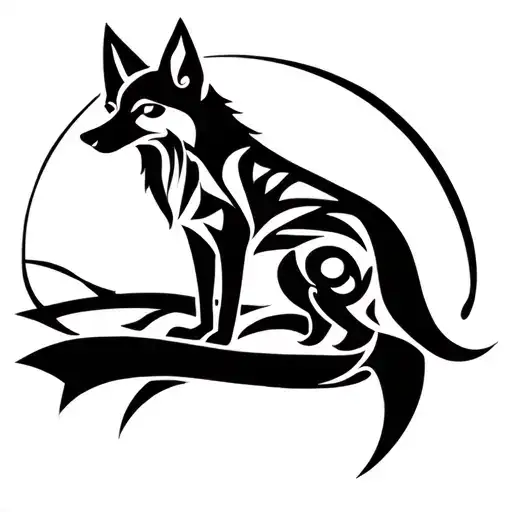 Coyote tattoo design idea