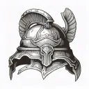 ancient Roman helmet tattoo design idea