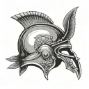 ancient Roman helmet tattoo design idea