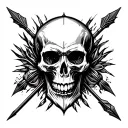 Skull dart arrow tattoo design idea