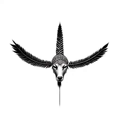 indian warrior headress and animal tattoo design idea
