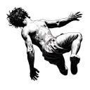 man falling from the sky tattoo design idea