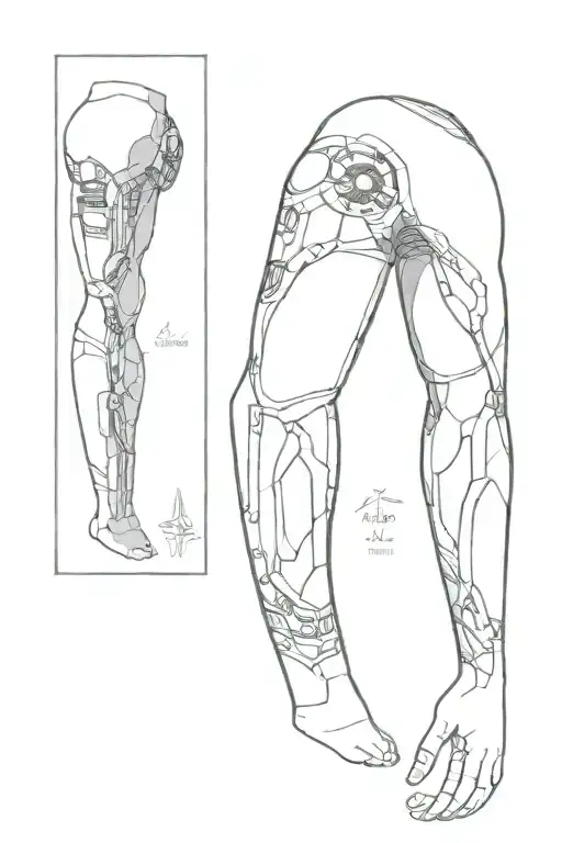 bio mechanical sleeve tattoo design idea