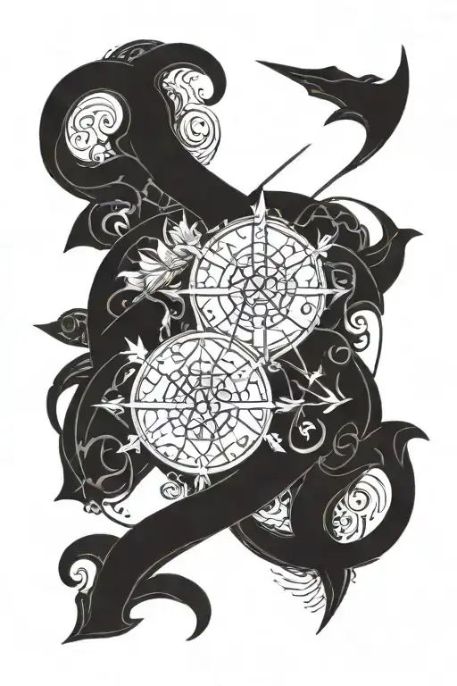 Sagittarius Libra Pisces Gemini sign tattoo design idea