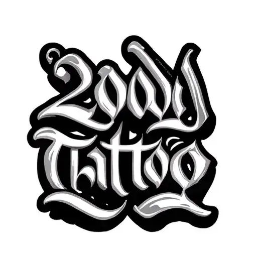 2000 chicano lettering tattoo design idea
