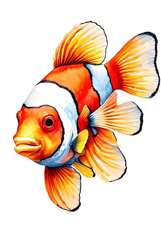 clown fish tattoo design idea