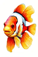 clown fish tattoo design idea