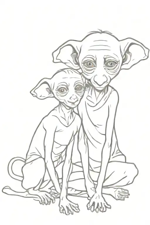 Dobby and Bagira tattoo design idea