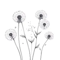 dandelions intertwined tattoo design idea