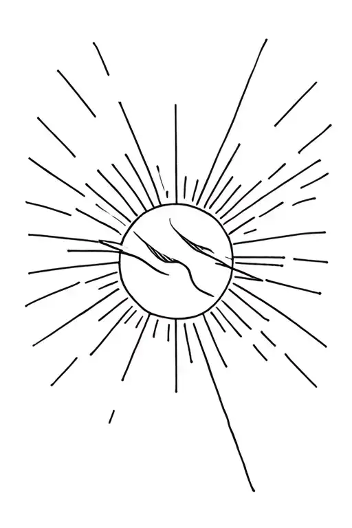 Sagittarius and sun rays tattoo design idea